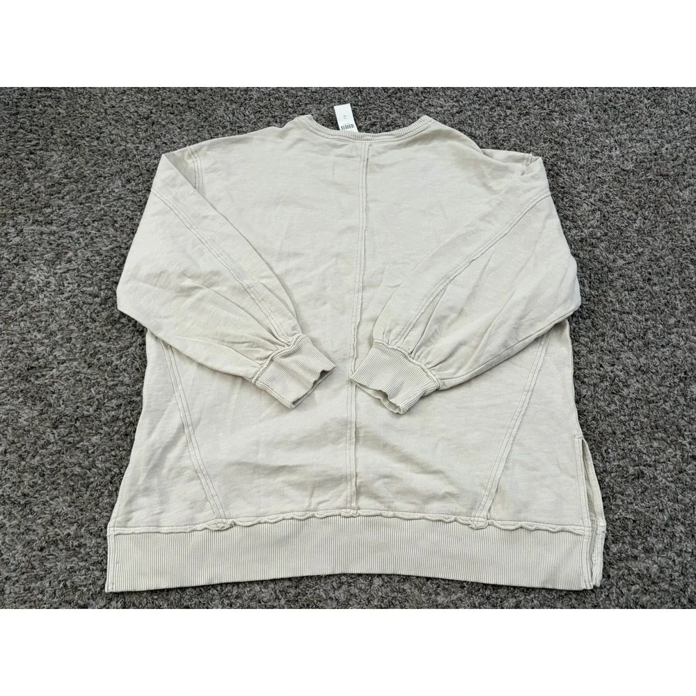 Anthropologie Pilcro Sweatshirt Long Sleeve Oversized Beige Crème XL NWT Boho - Picture 2 of 9